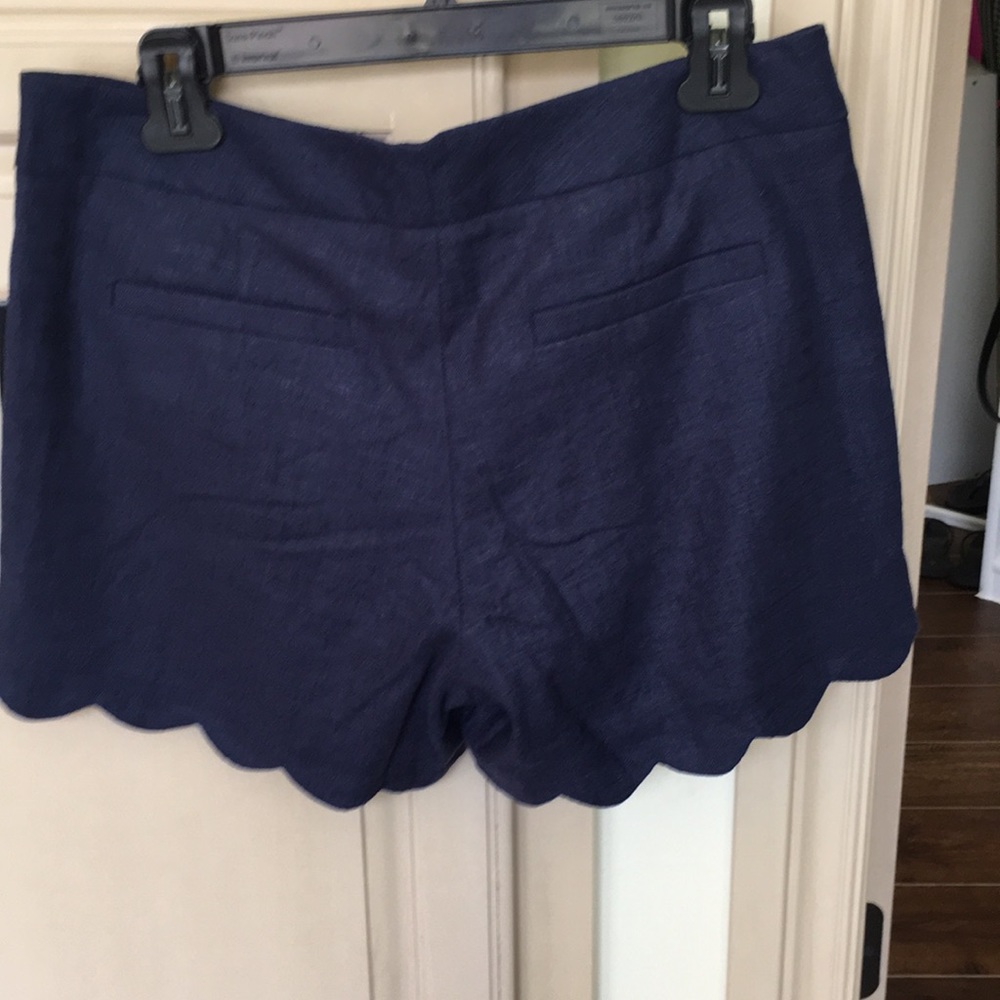 Navy Scalloped Linen Shorts size 6 - Picture 7 of 7